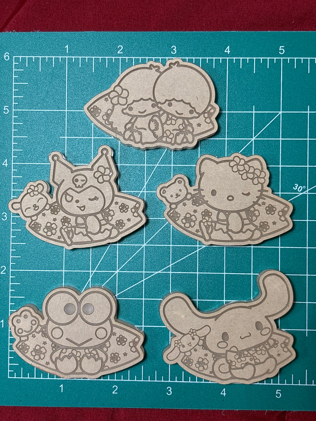 Kawaii Hawaiian surf cat friends flat grip keychain molds palette