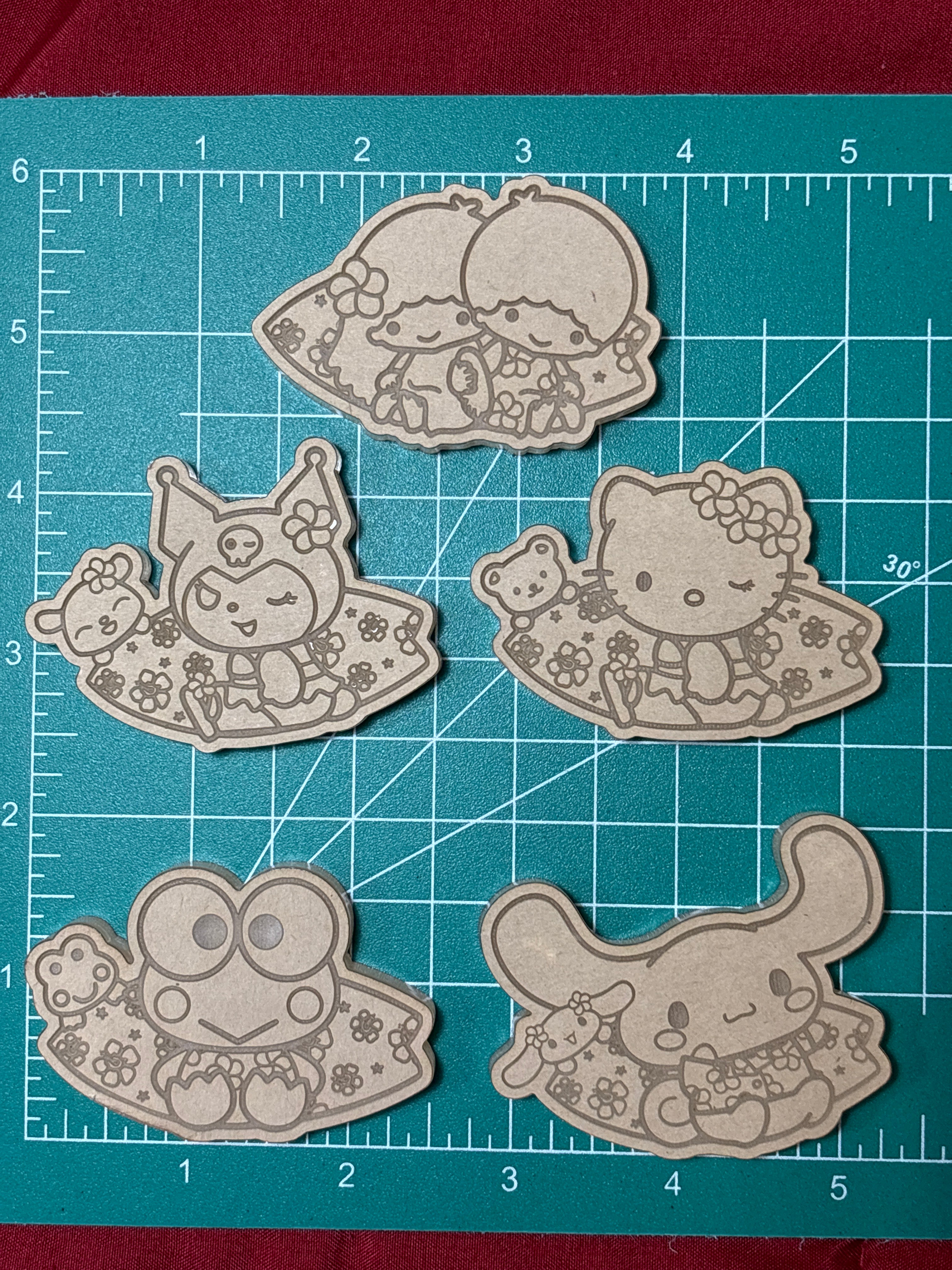 Kawaii Hawaiian surf cat friends flat grip keychain molds palette