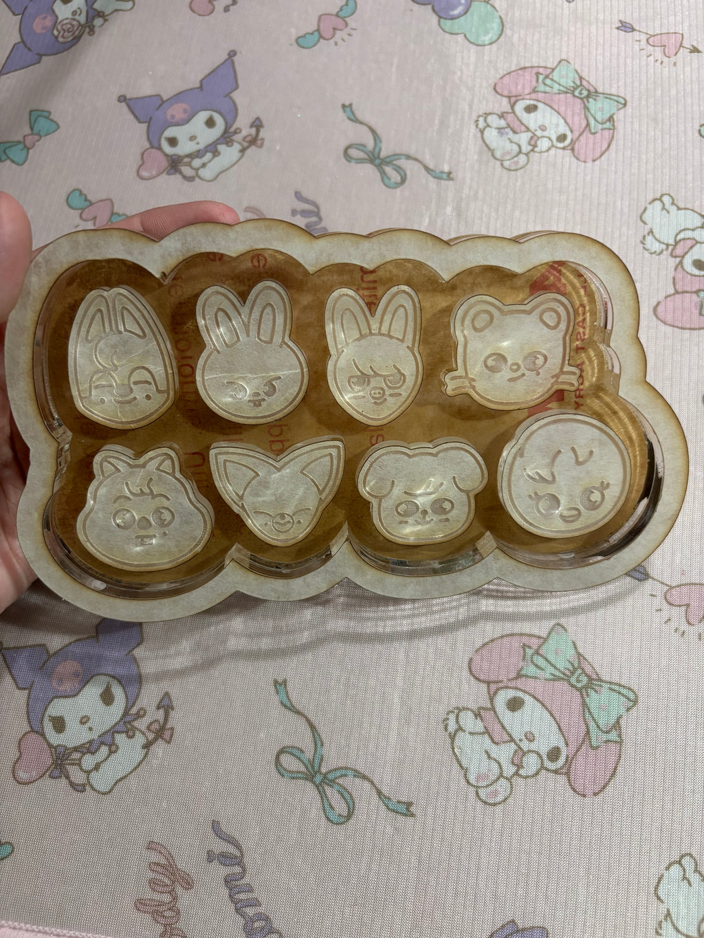 Kpop skzoo flat grip keychain molds palette