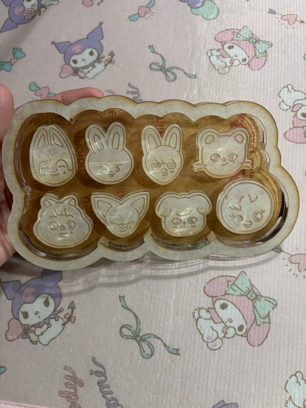 Kpop skzoo flat grip keychain molds palette