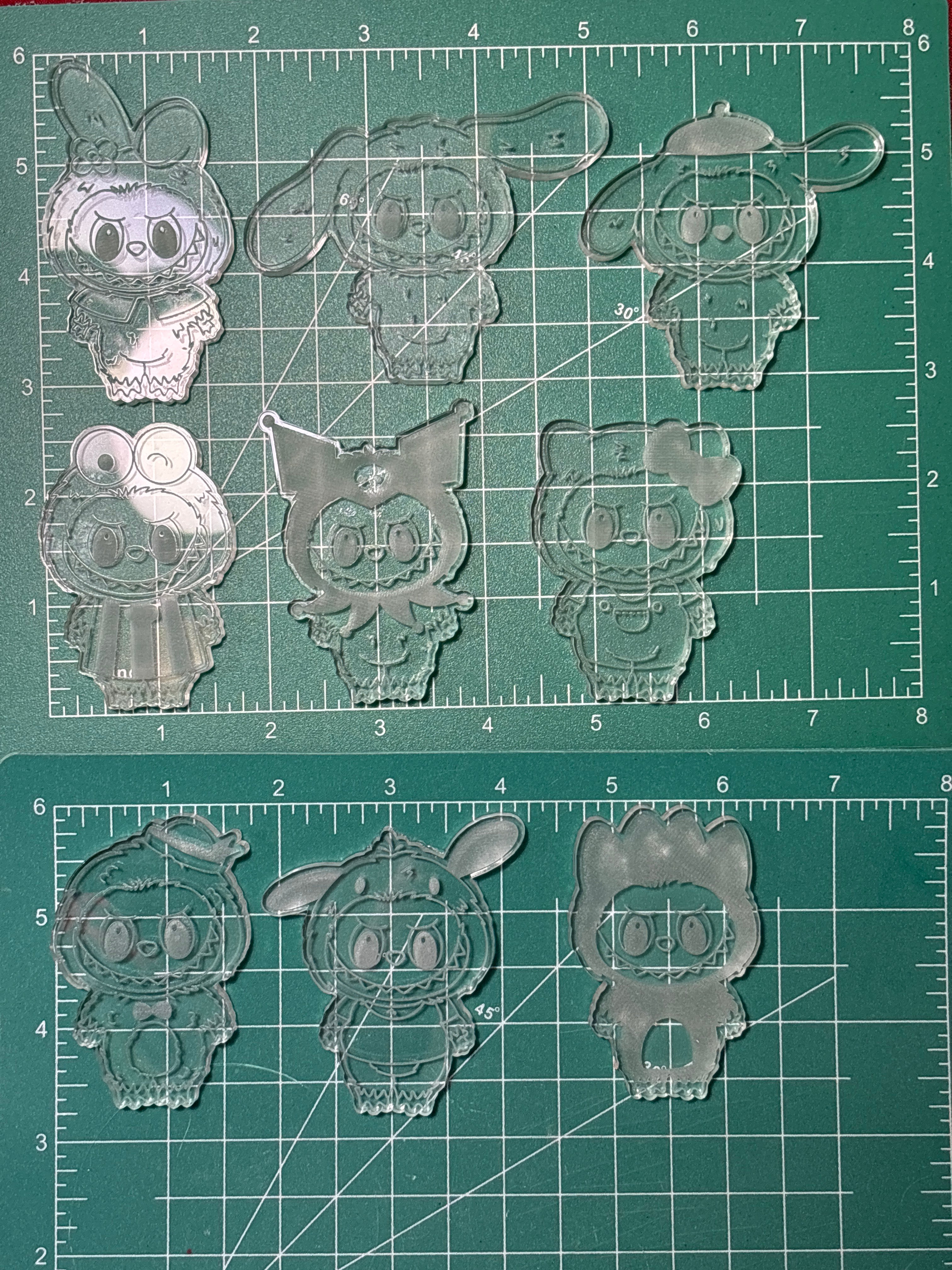 Fufu and cat friends flat keychain molds palette