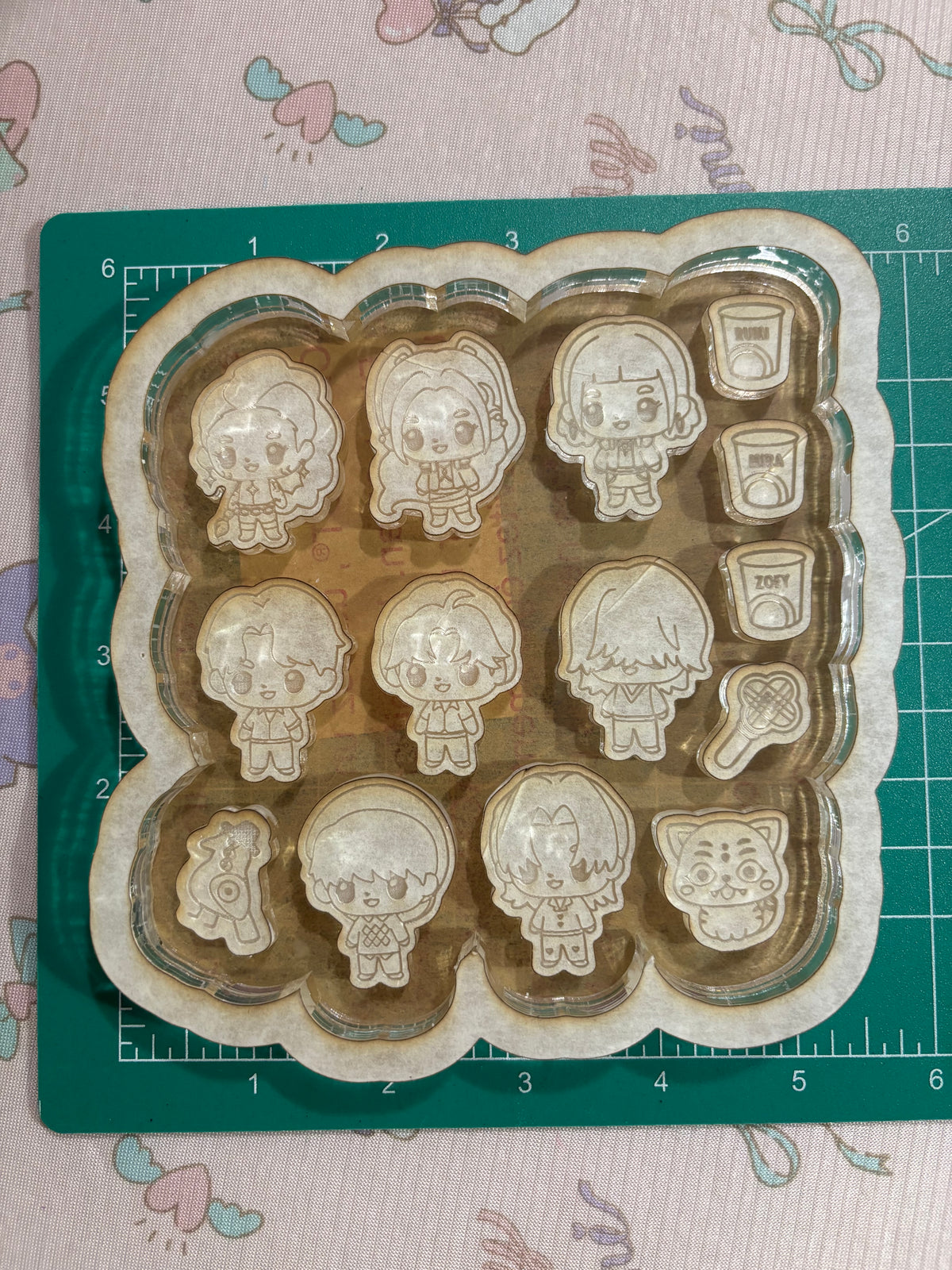 Kpop demon hunters flat keychain grippie molds palette