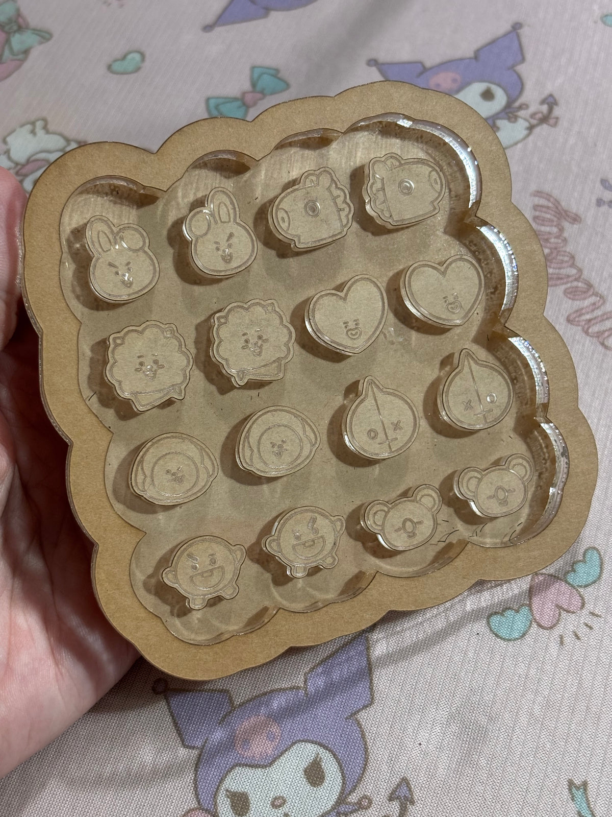 Kpop bt21 stud earrings molds palette