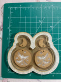 Halloween moon and bats earrings mold