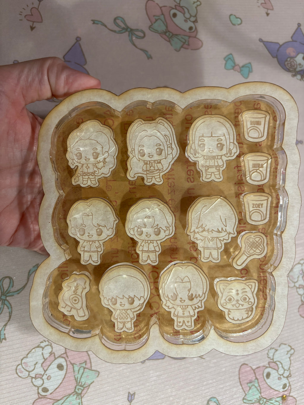 Kpop demon hunters flat keychain grippie molds palette