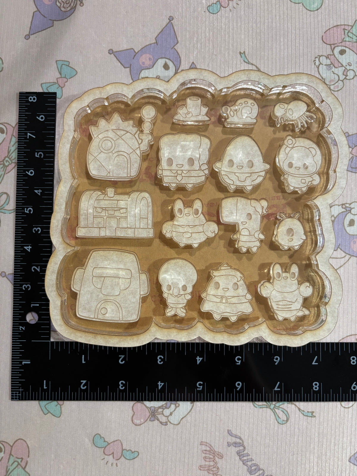 Sponge friends flat keychain grippie molds palette