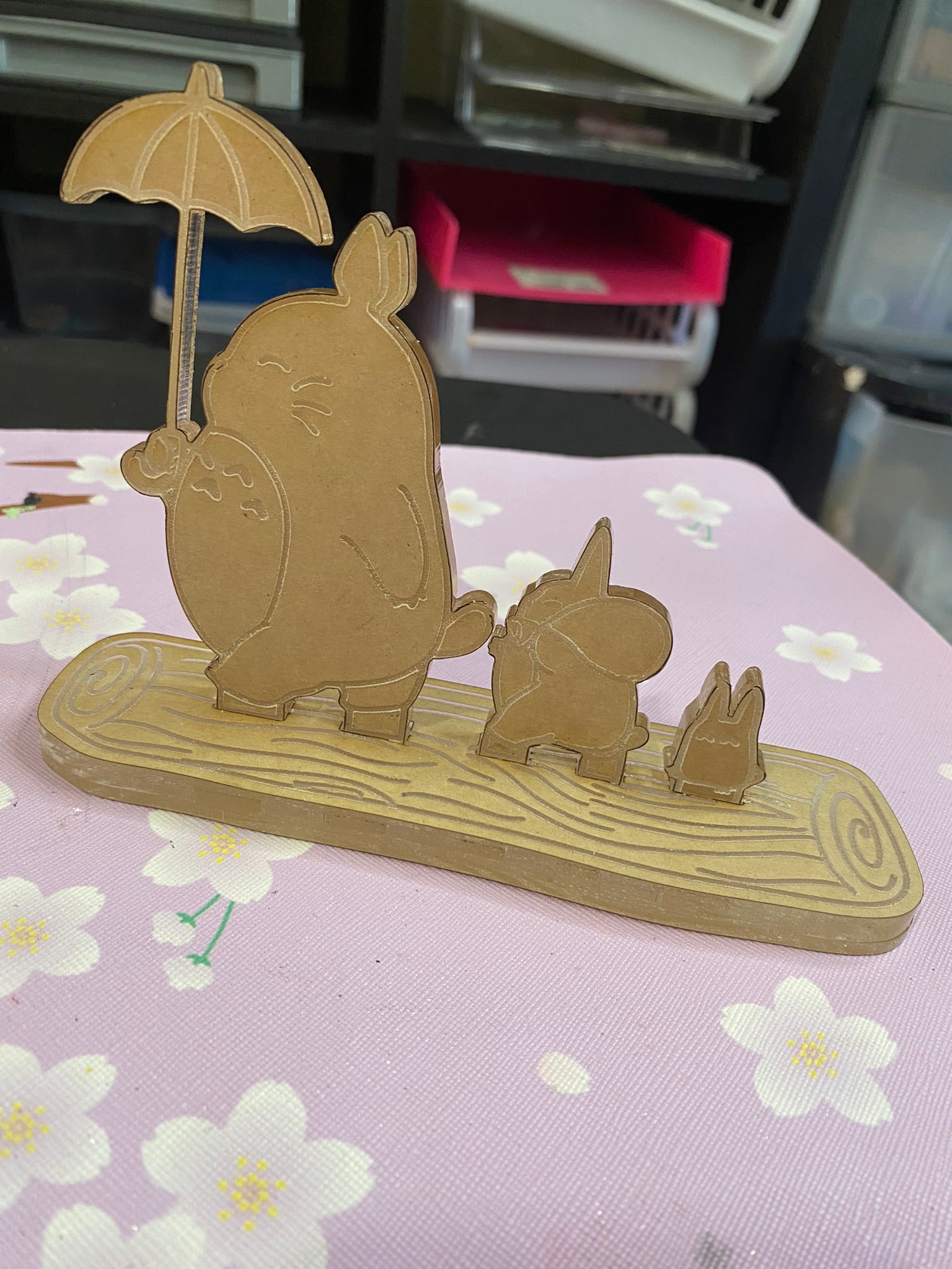 Forest bunny spirit friends on log ring trinket tray phone stand mold