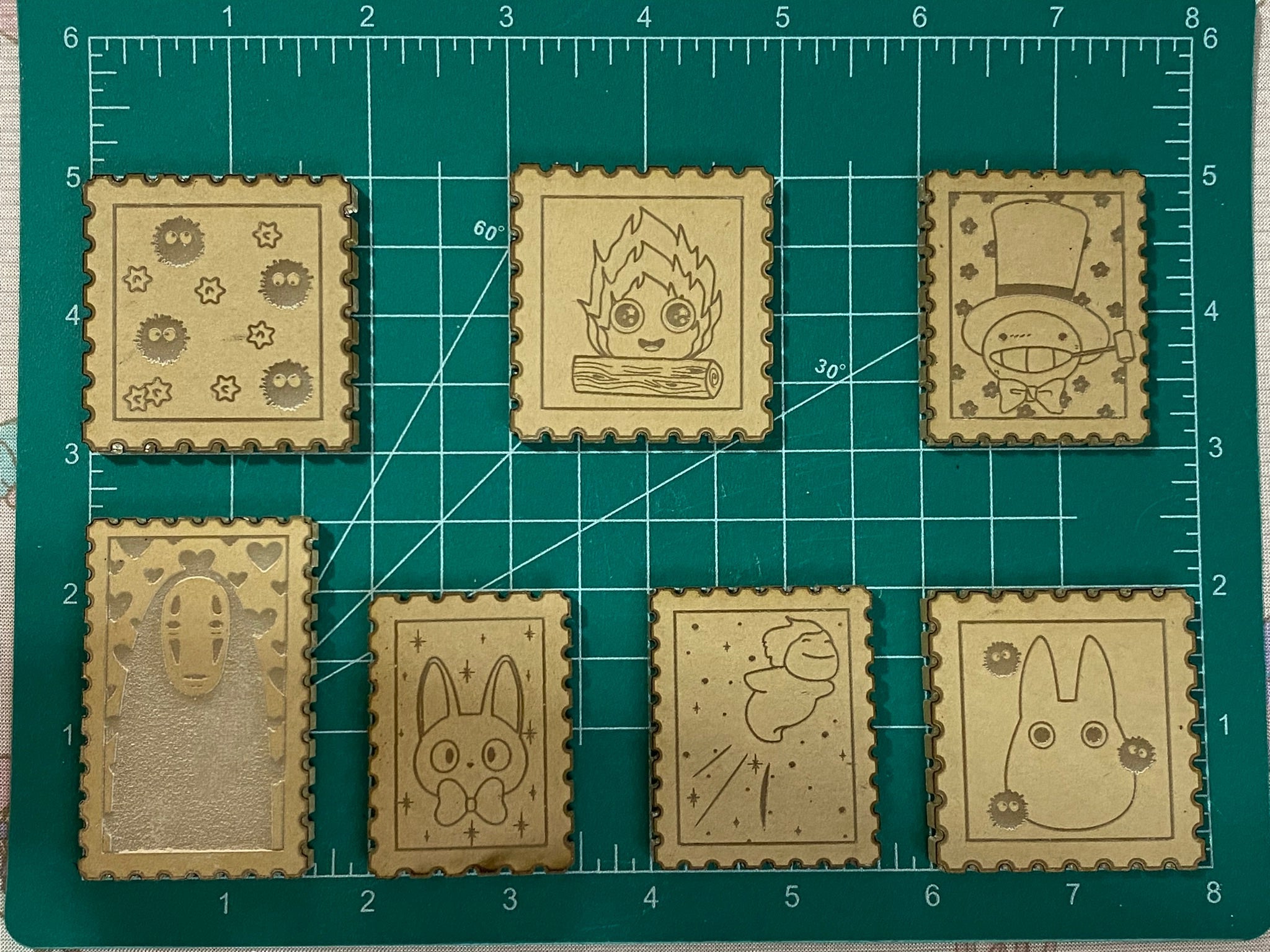 Kawaii forest spirit postcards flat mold palette