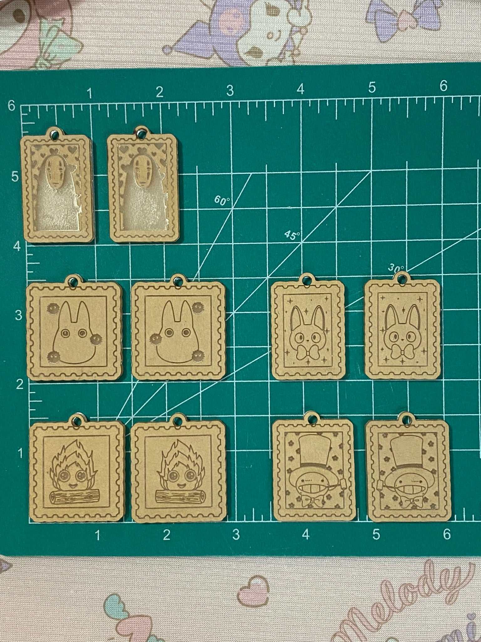 Kawaii forest spirit anime postcard earrings molds palette