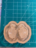 Floral skull split earrings with loops mold