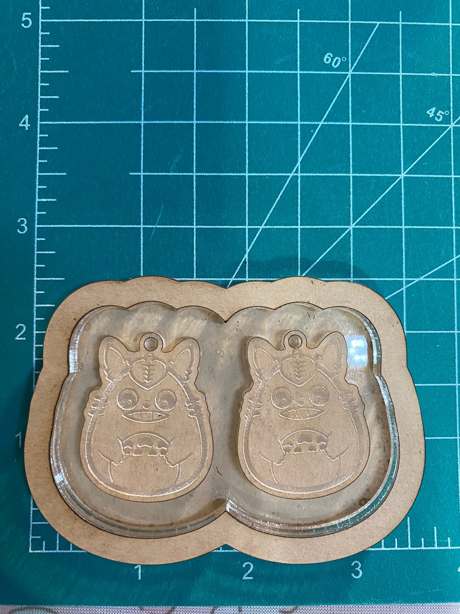 Squishy forest bunny spirit earrings with loops mold