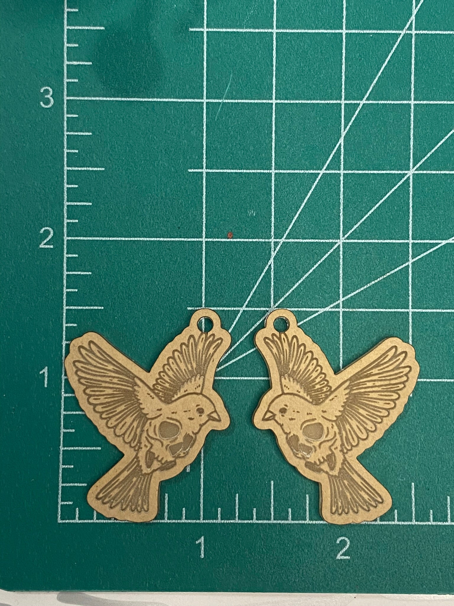 Skull crow earrings with loops mold