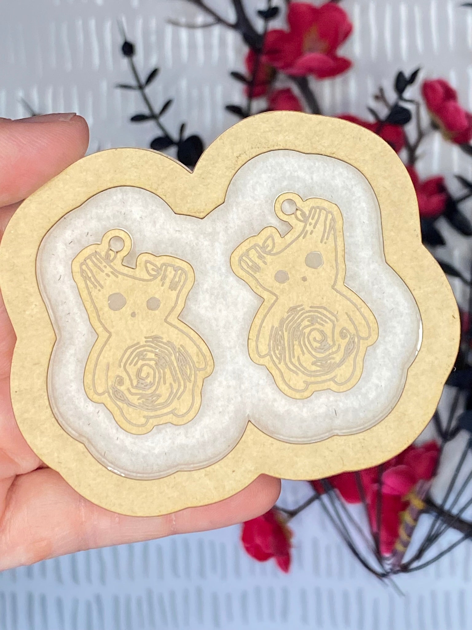 Cottagecore tree spirit earrings with loops mold