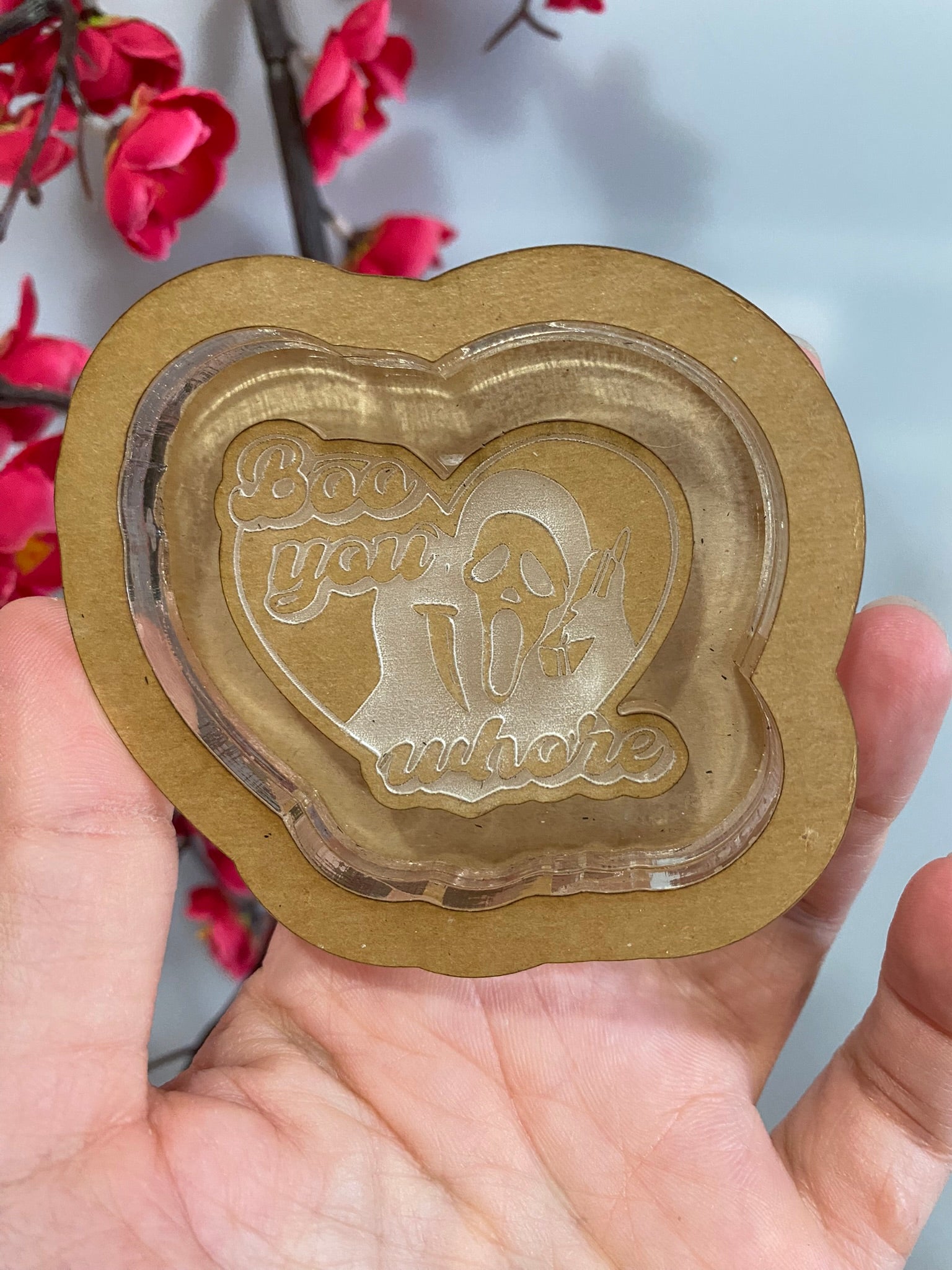 Funny love horror mask guy flat grip keychain mold