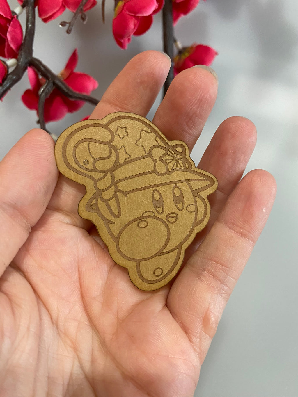 Kawaii pink guy witch flat grip keychain mold