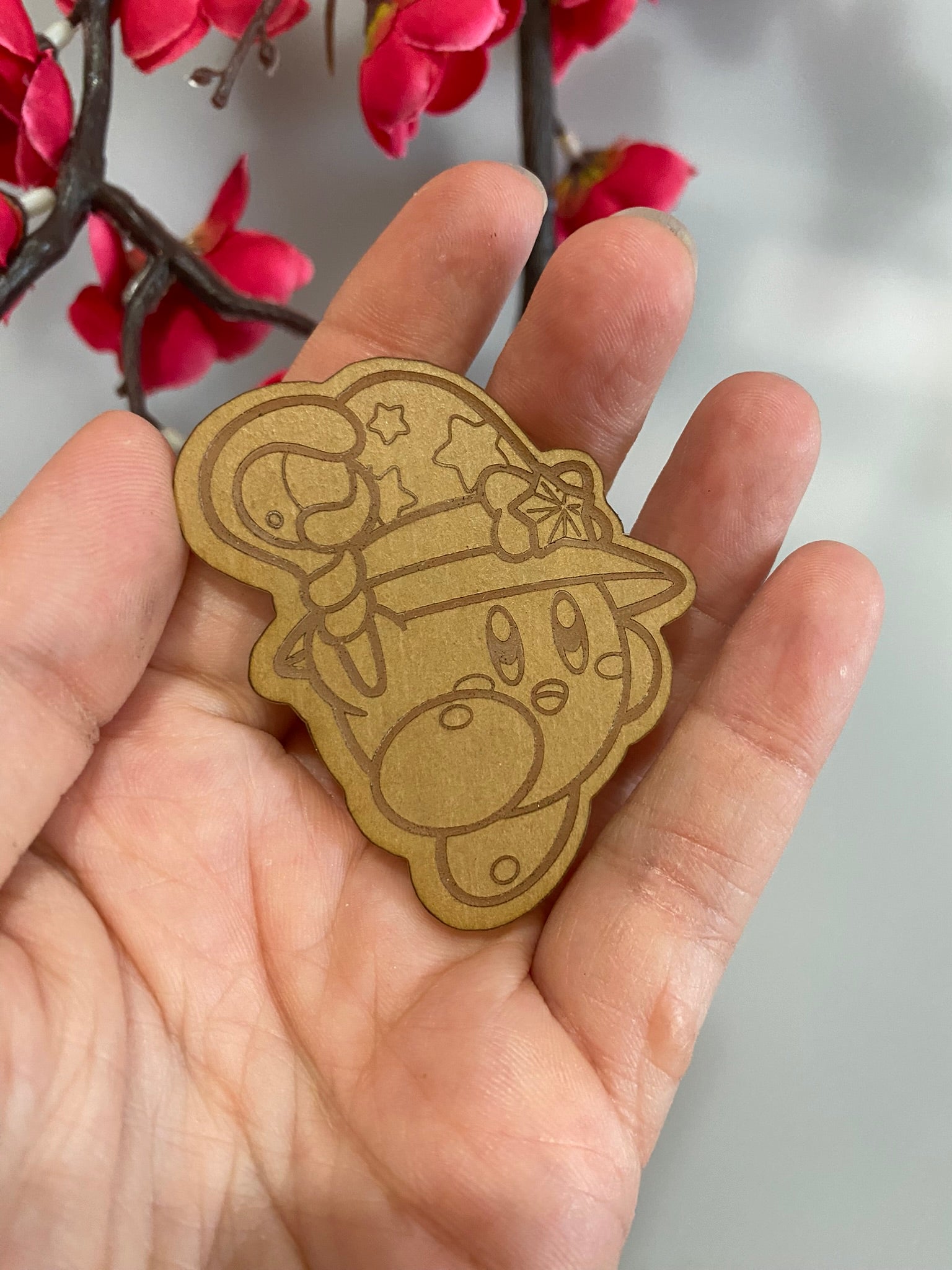 Kawaii pink guy witch flat grip keychain mold
