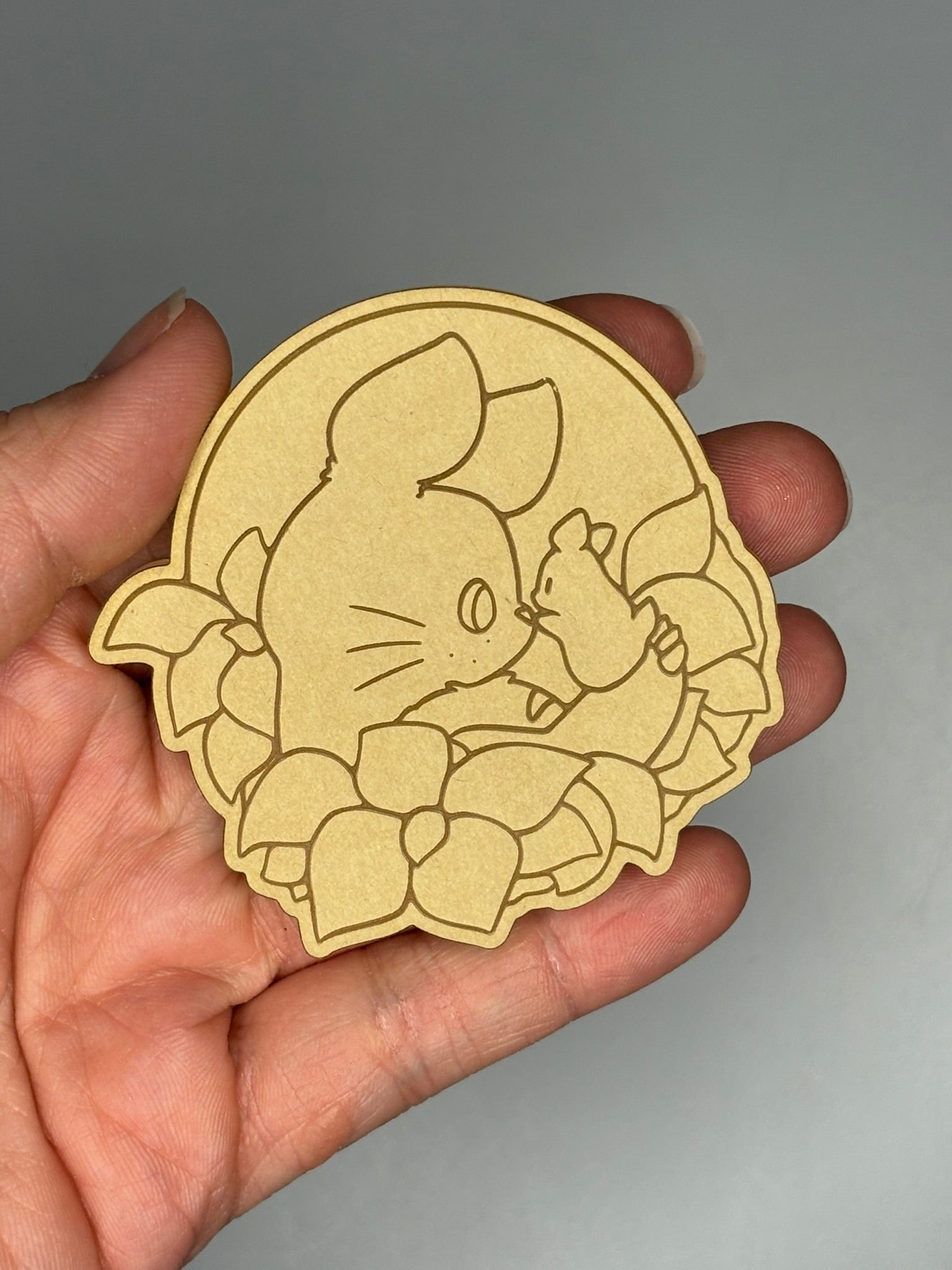Kawaii moonlit spirit bunny flat grip keychain mold