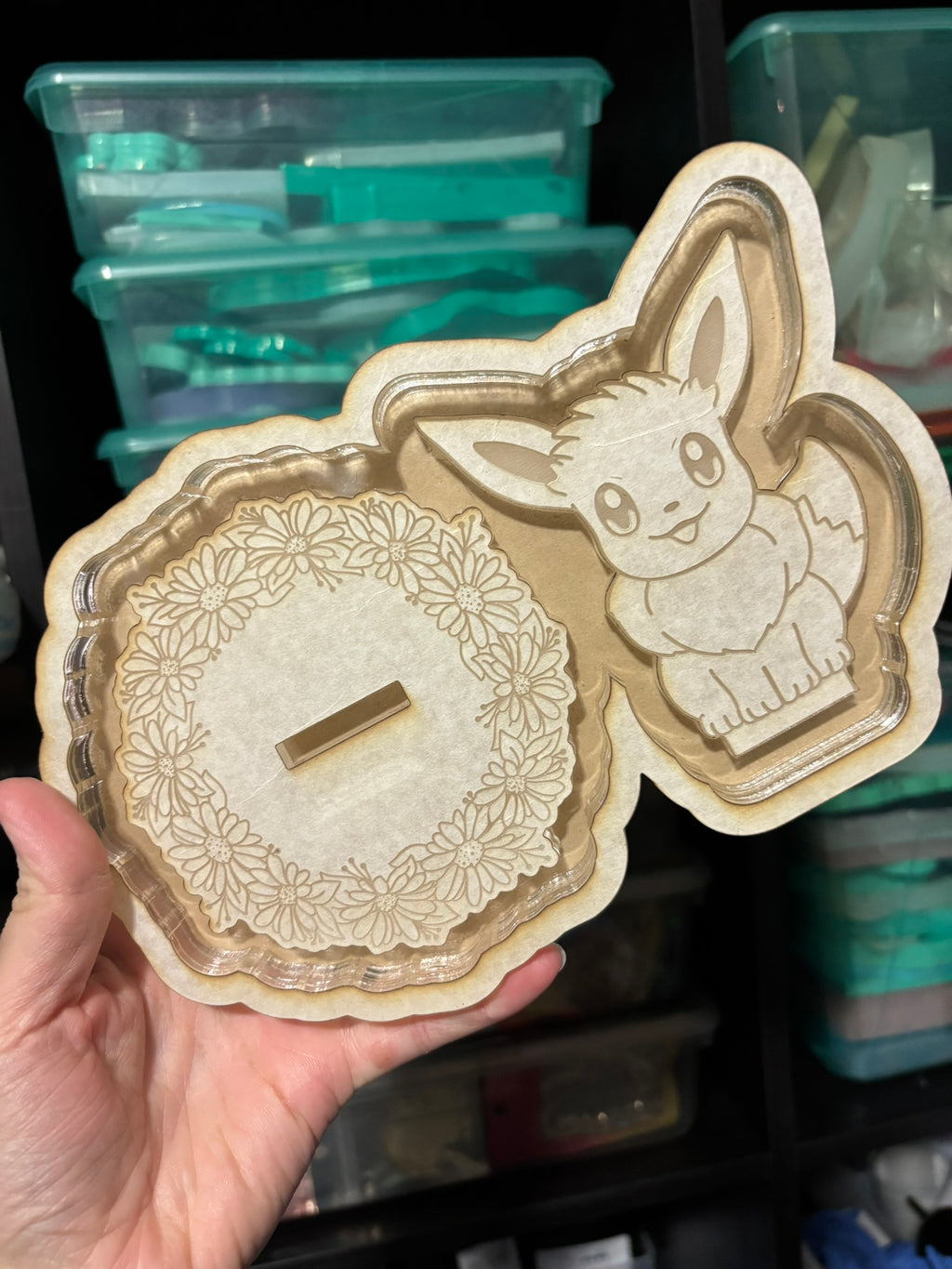 Floral fox pocket monster ring trinket tray phone stand mold