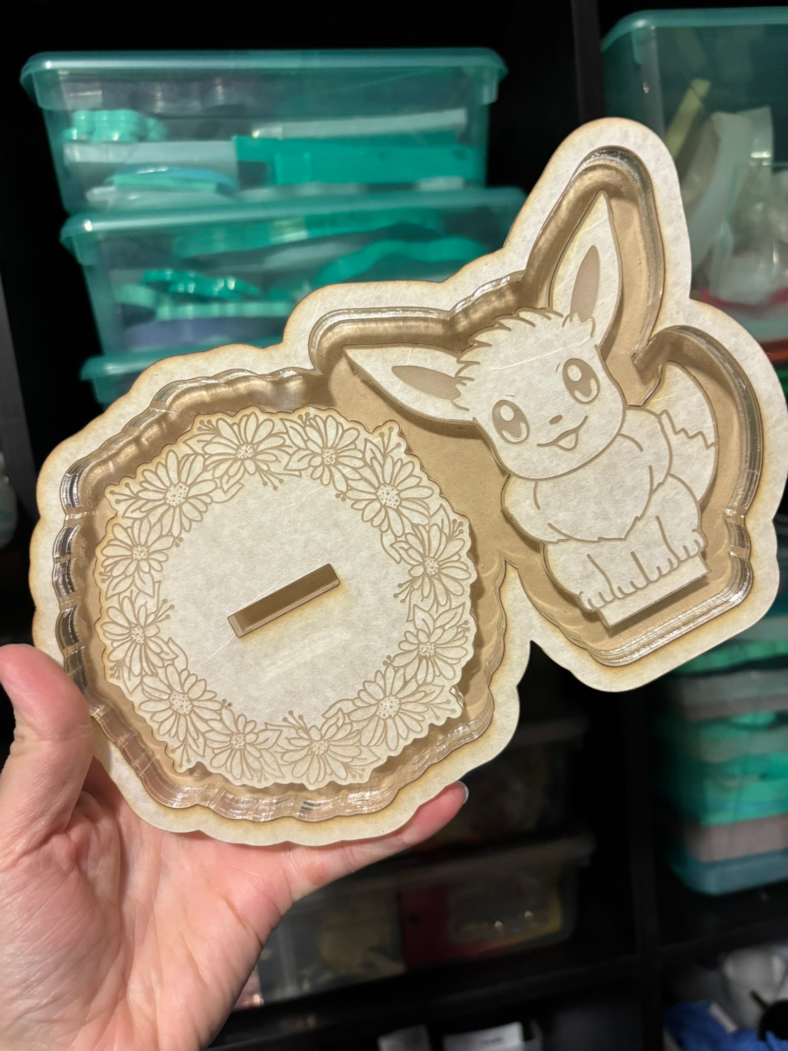 Floral fox pocket monster ring trinket tray phone stand mold