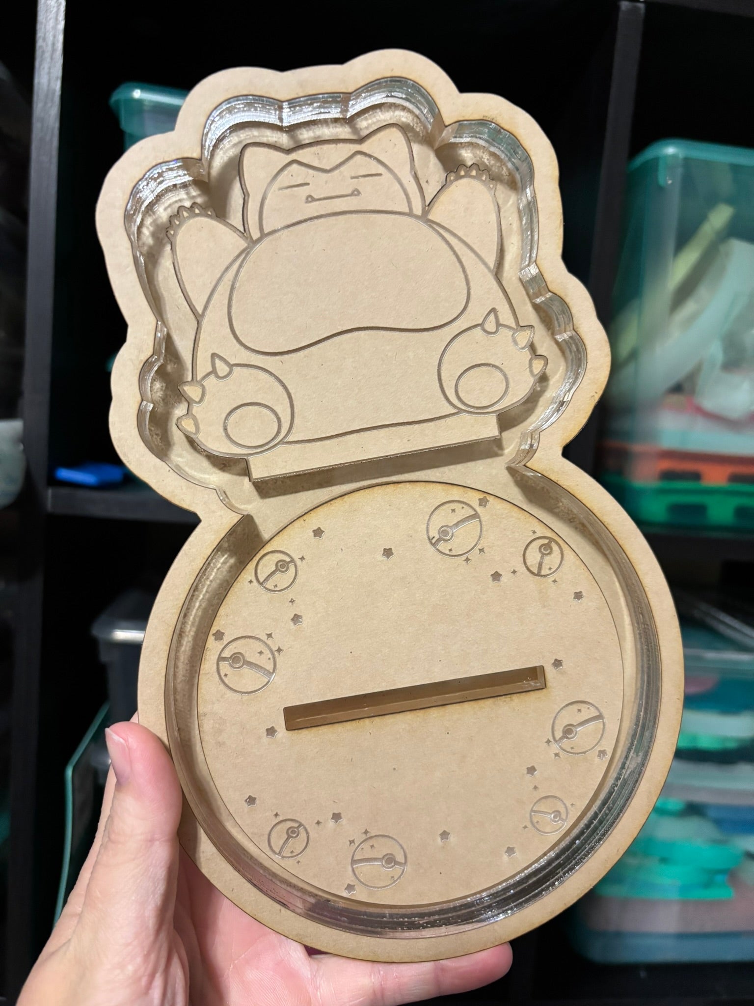 Sleepy bear pocket monster ring trinket tray phone stand mold