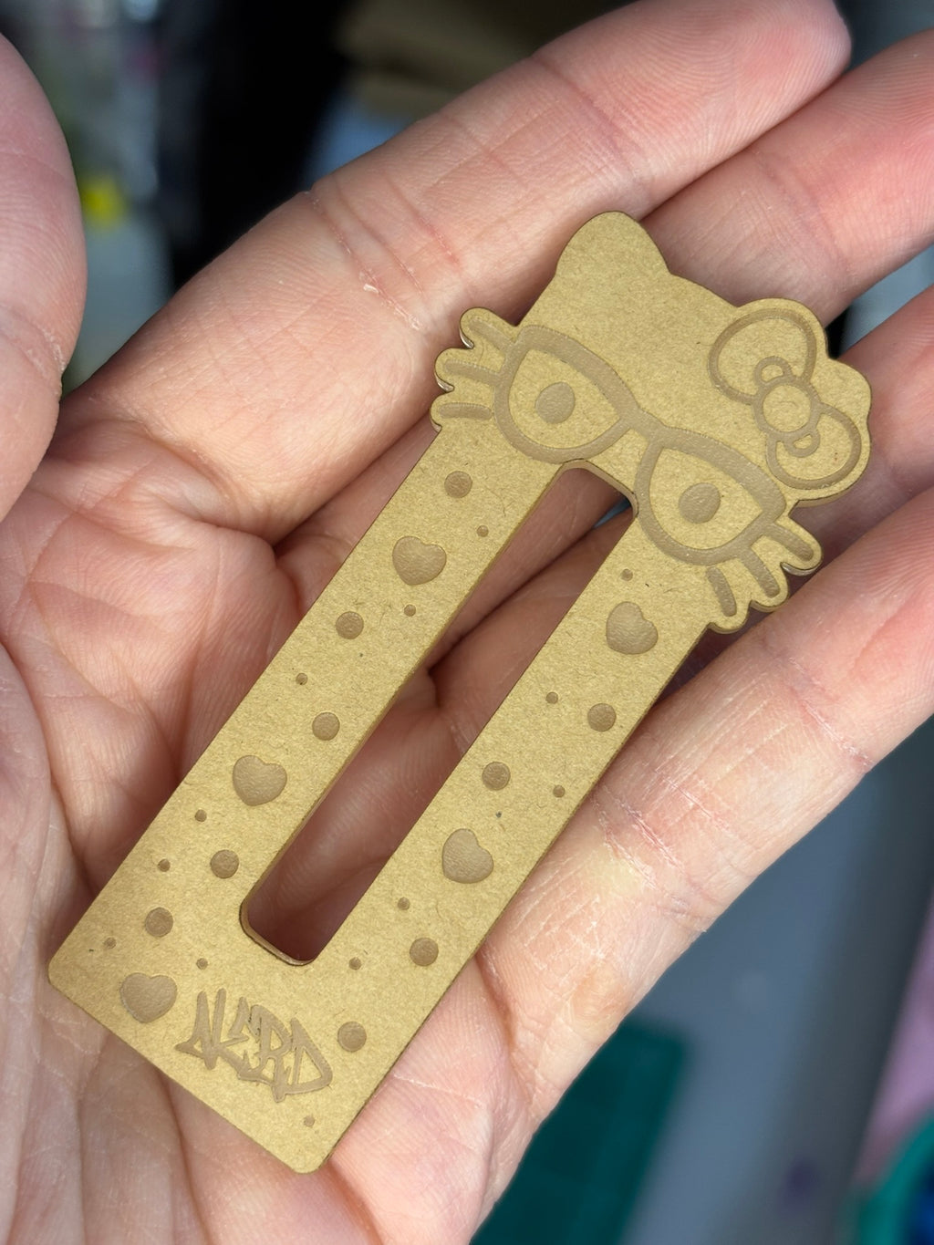 Kawaii cat nerd jumbo barrette clip mold