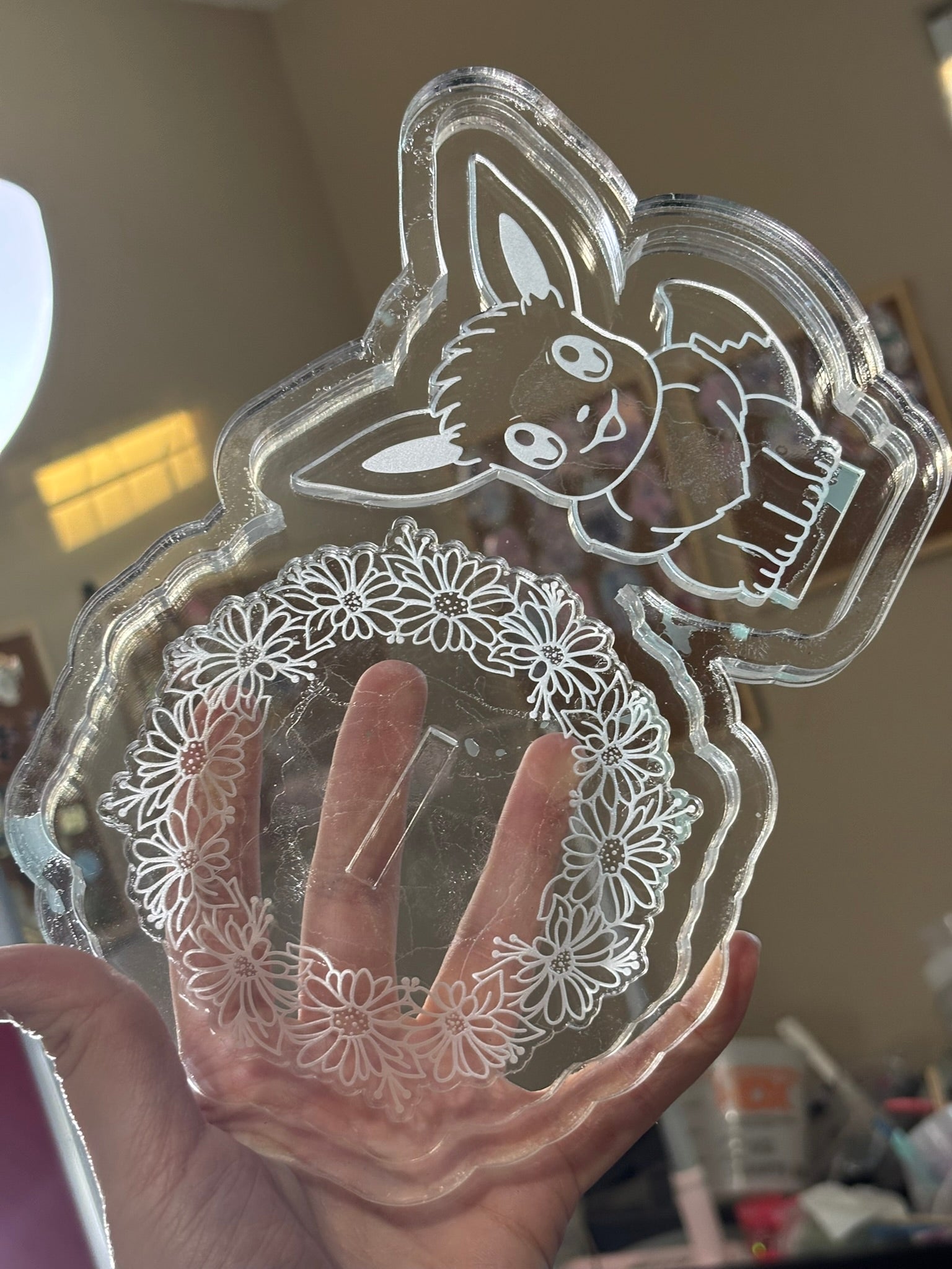 Floral fox pocket monster ring trinket tray phone stand mold