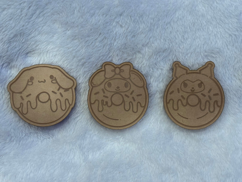 Kawaii bunny donuts flat grip keychain mold