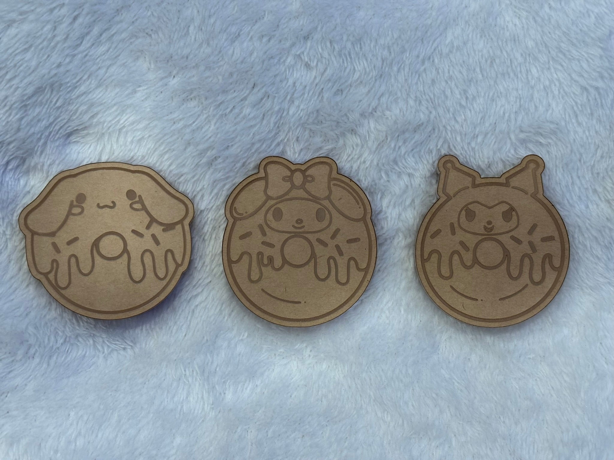 Kawaii bunny donuts flat grip keychain mold