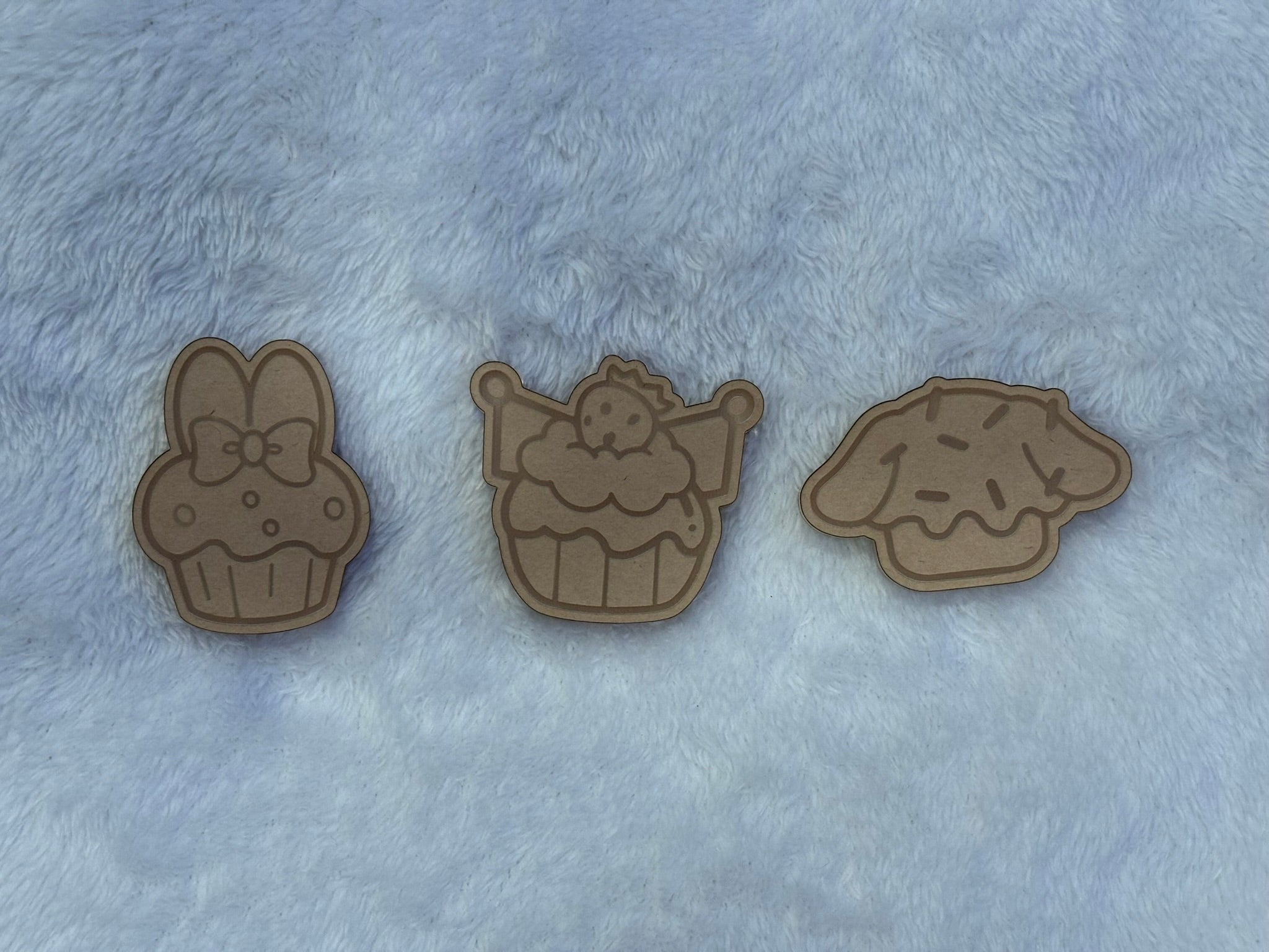 Kawaii cupcake cat friends flat grip keychain molds palette