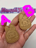 Kawaii bunny easter baskets flat grip keychain mold
