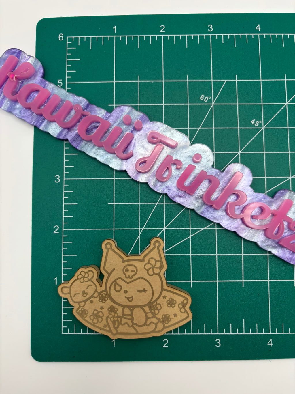 Kawaii Hawaiian surf cat friends flat grip keychain molds palette
