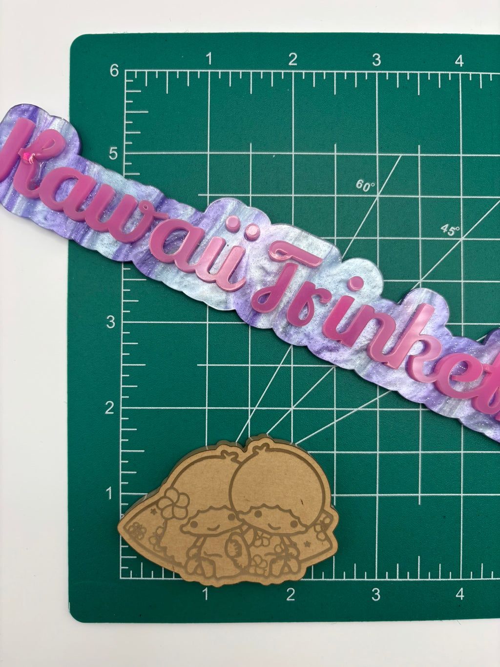 Kawaii Hawaiian surf cat friends flat grip keychain molds palette