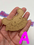 Kawaii Hawaiian surf cat friends flat grip keychain molds palette