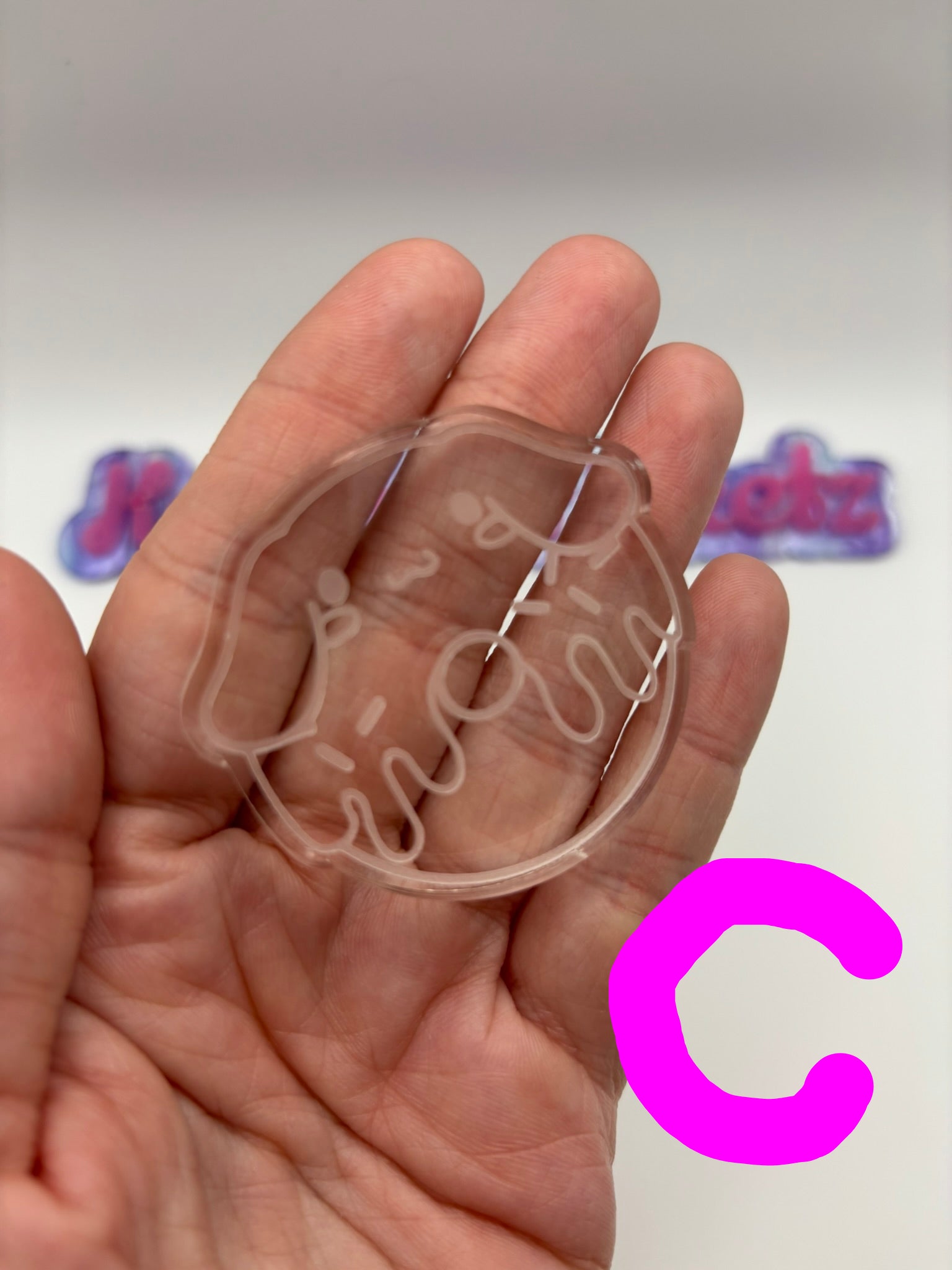 Kawaii bunny donuts flat grip keychain mold