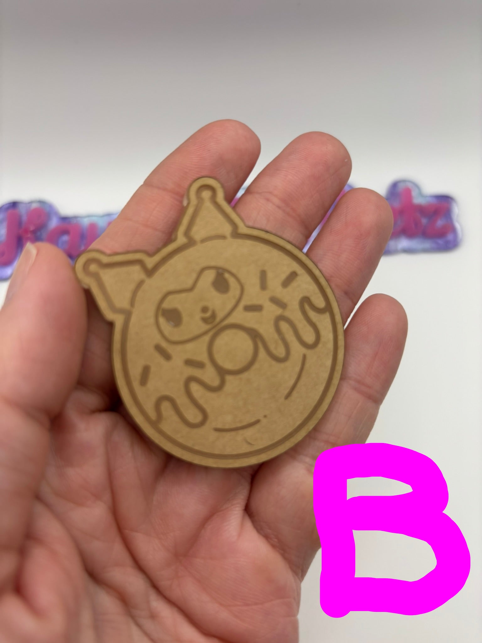 Kawaii bunny donuts flat grip keychain mold