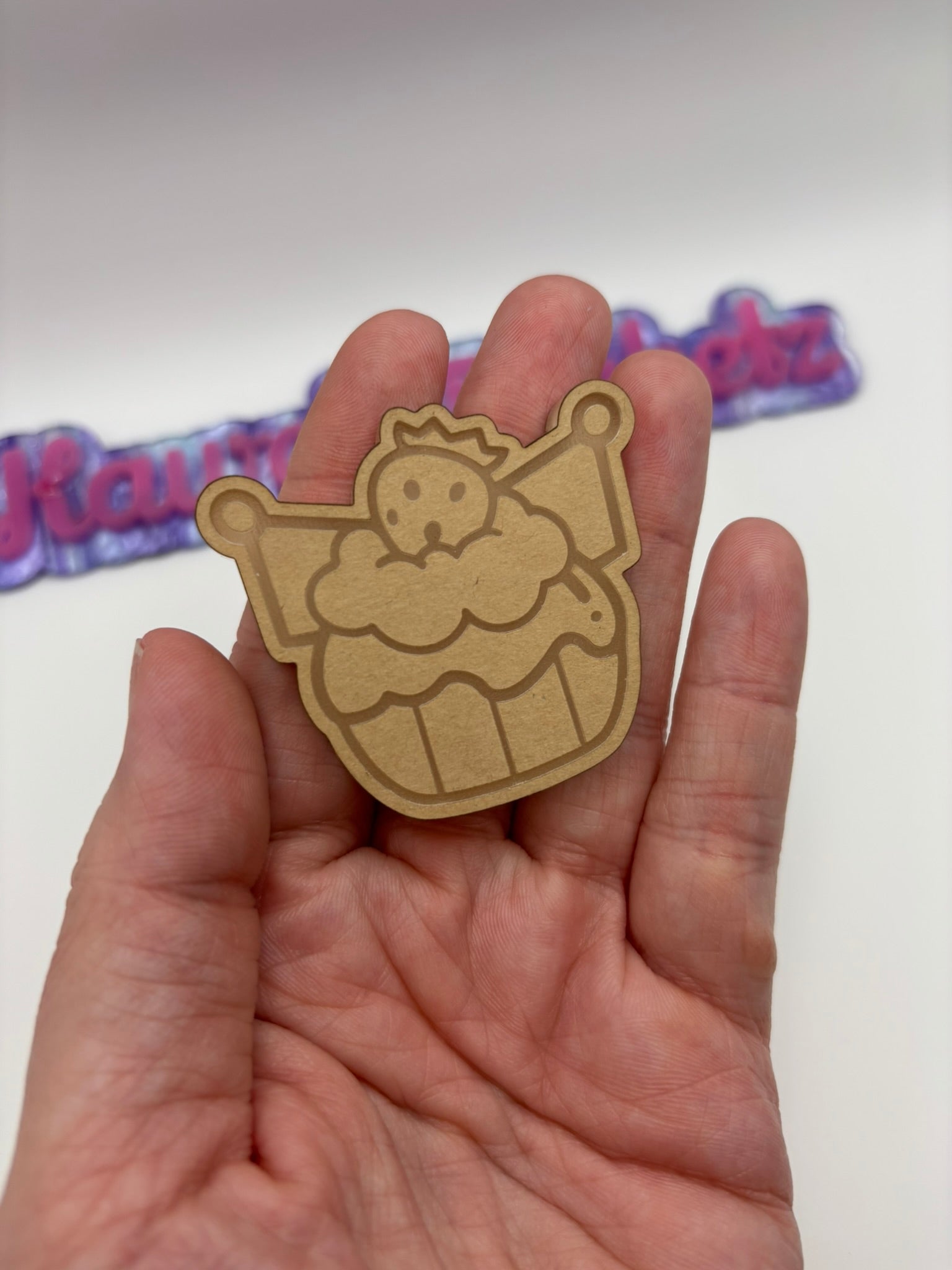 Kawaii cupcake cat friends flat grip keychain molds palette