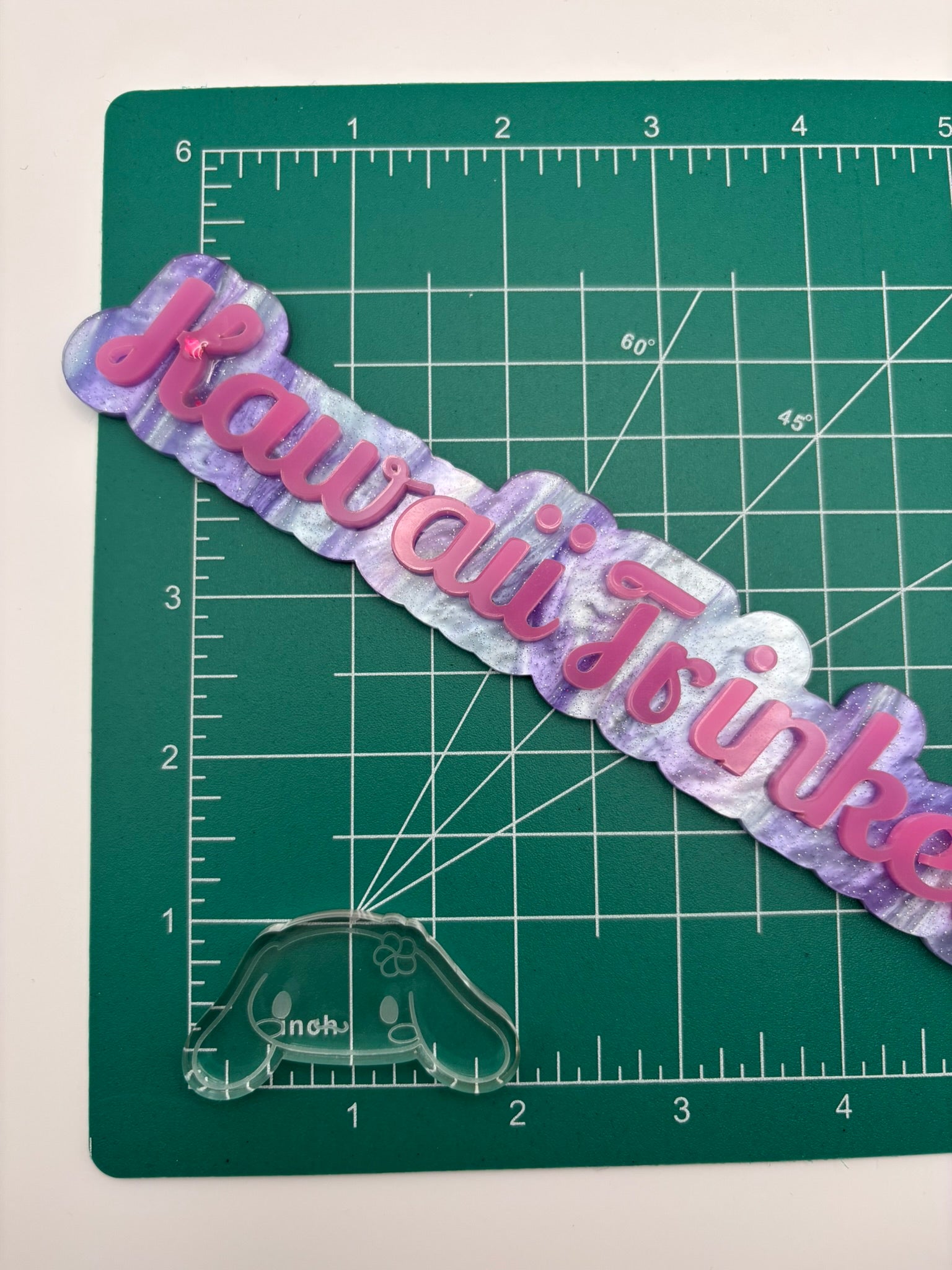 Kawaii Hawaiian flower cat friends heads flat grip keychain molds palette