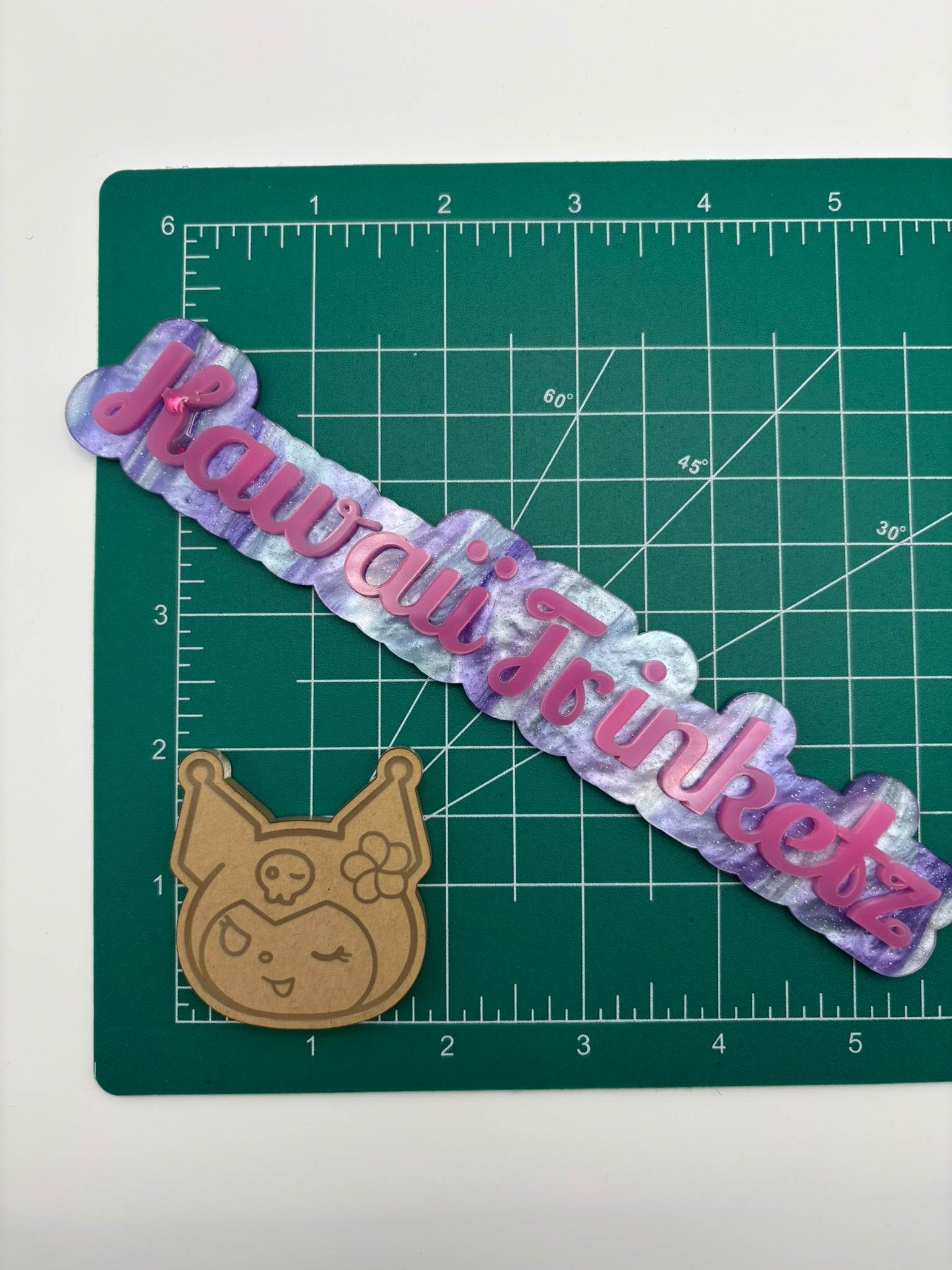 Kawaii Hawaiian flower cat friends heads flat grip keychain molds palette