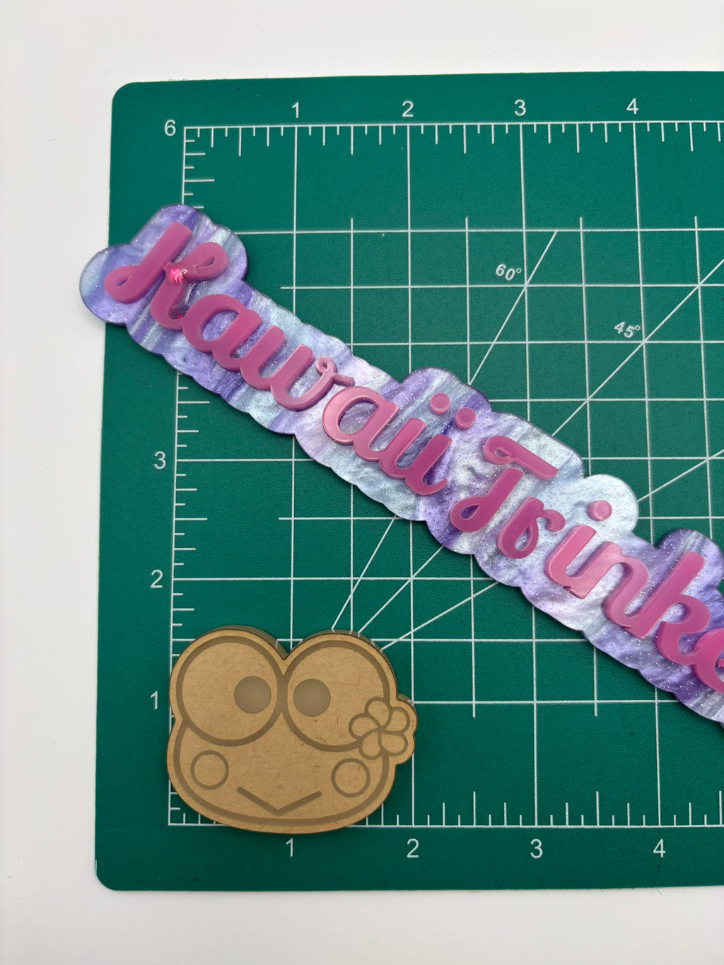 Kawaii Hawaiian flower cat friends heads flat grip keychain molds palette