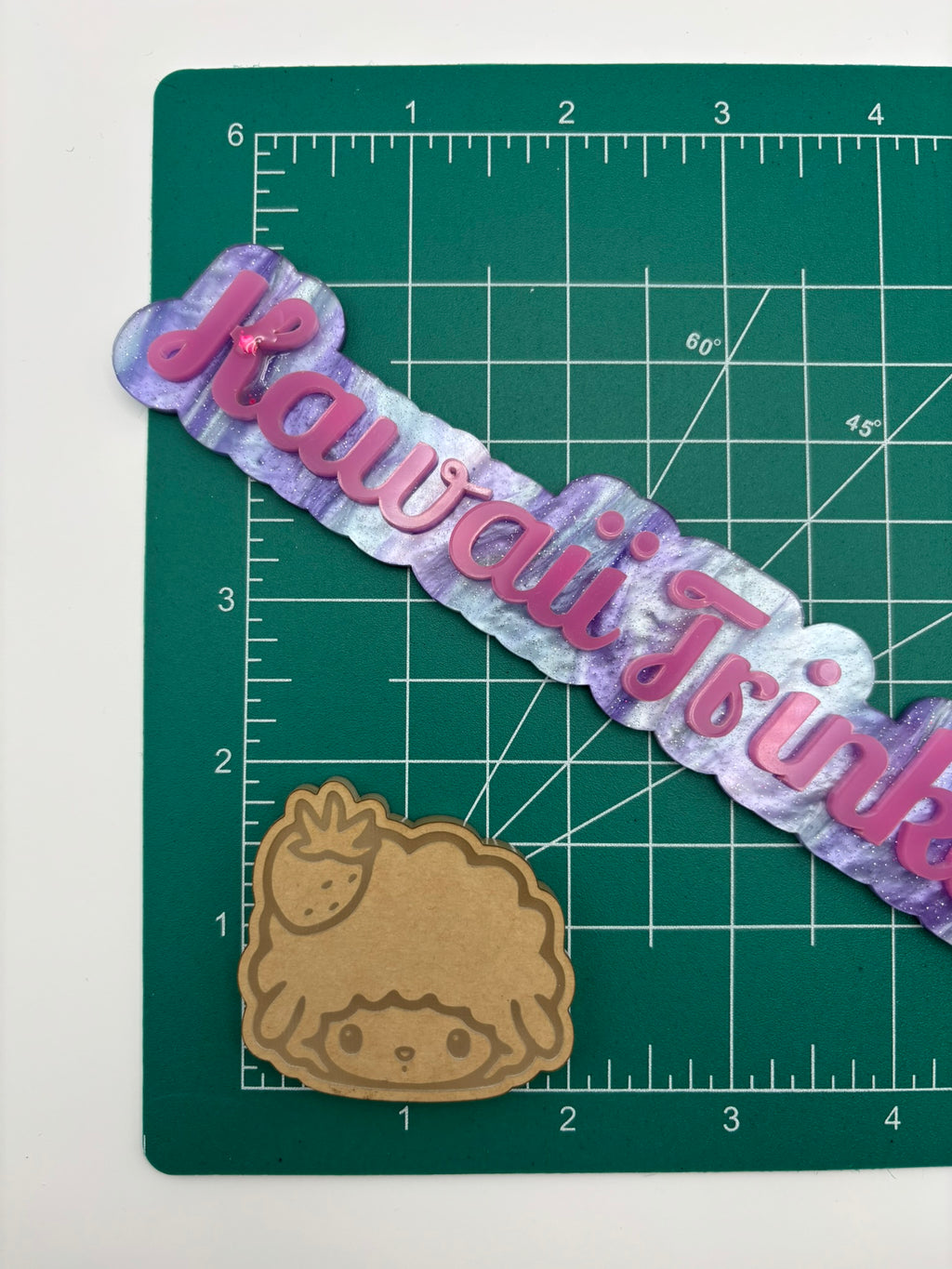 Kawaii Hawaiian flower cat friends heads flat grip keychain molds palette