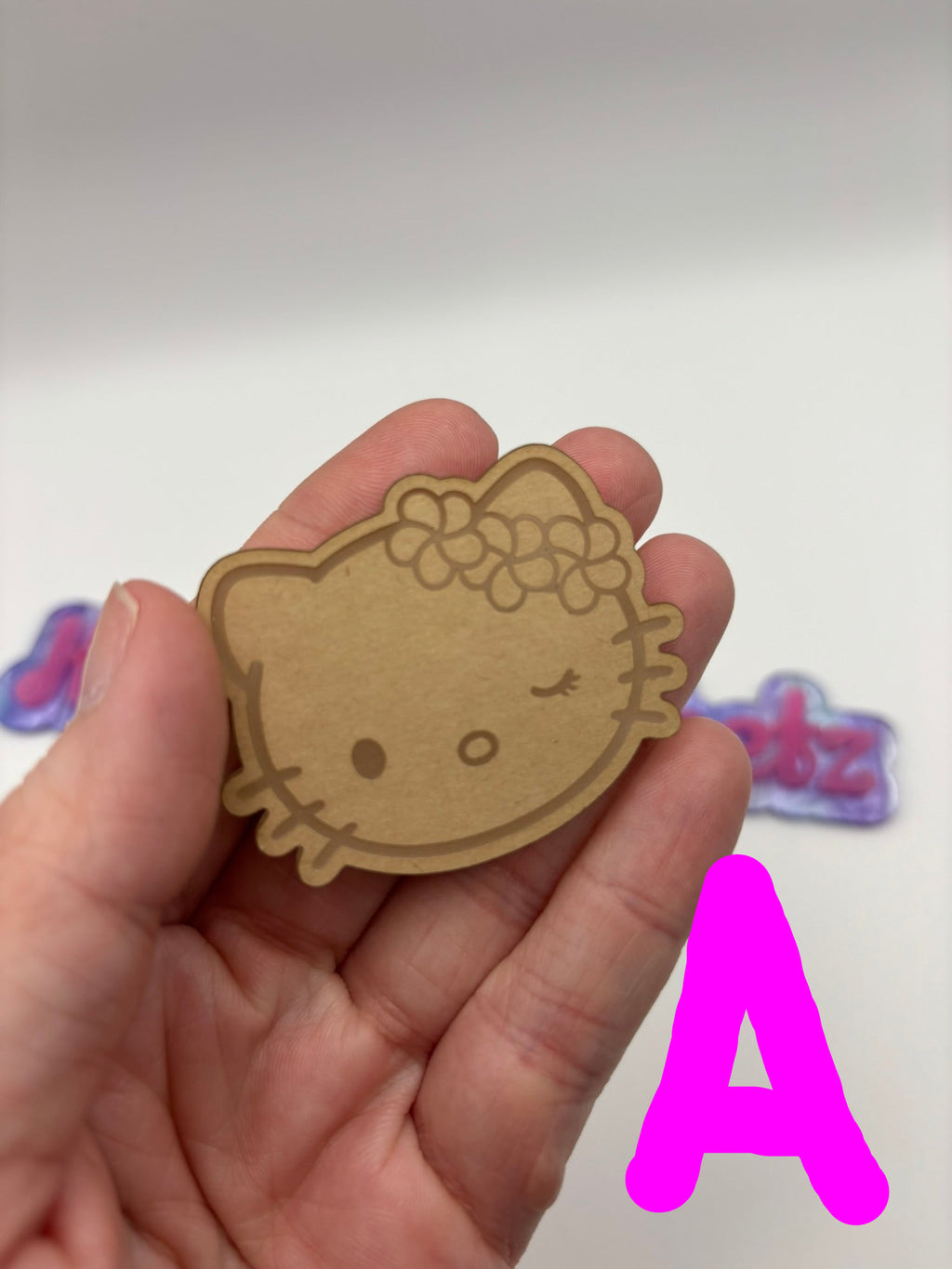 Kawaii Hawaiian flower cat friends heads flat grip keychain molds palette