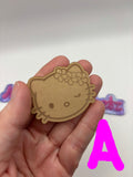 Kawaii Hawaiian flower cat friends heads flat grip keychain molds palette
