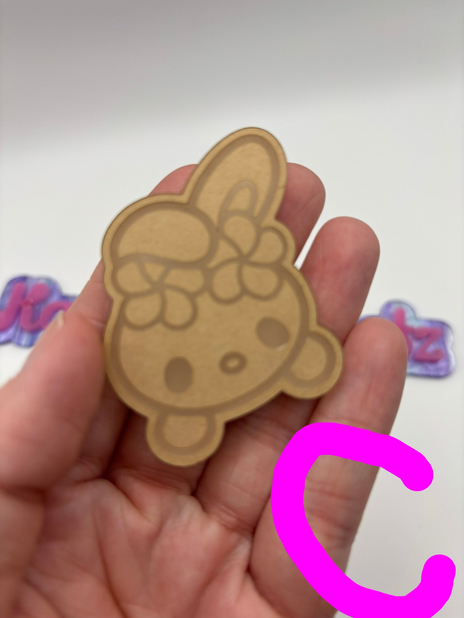 Kawaii Hawaiian flower cat friends heads flat grip keychain molds palette