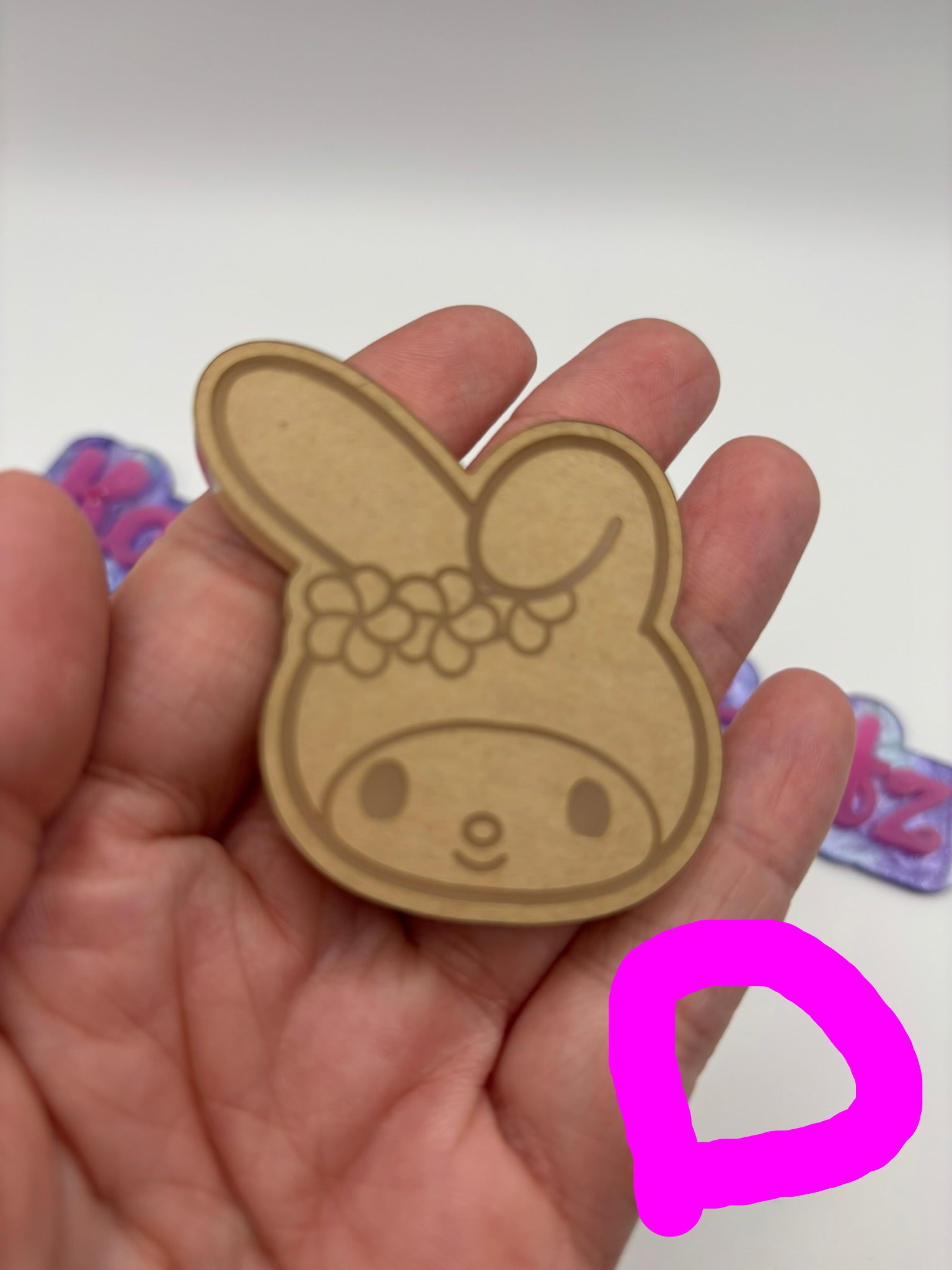 Kawaii Hawaiian flower cat friends heads flat grip keychain molds palette