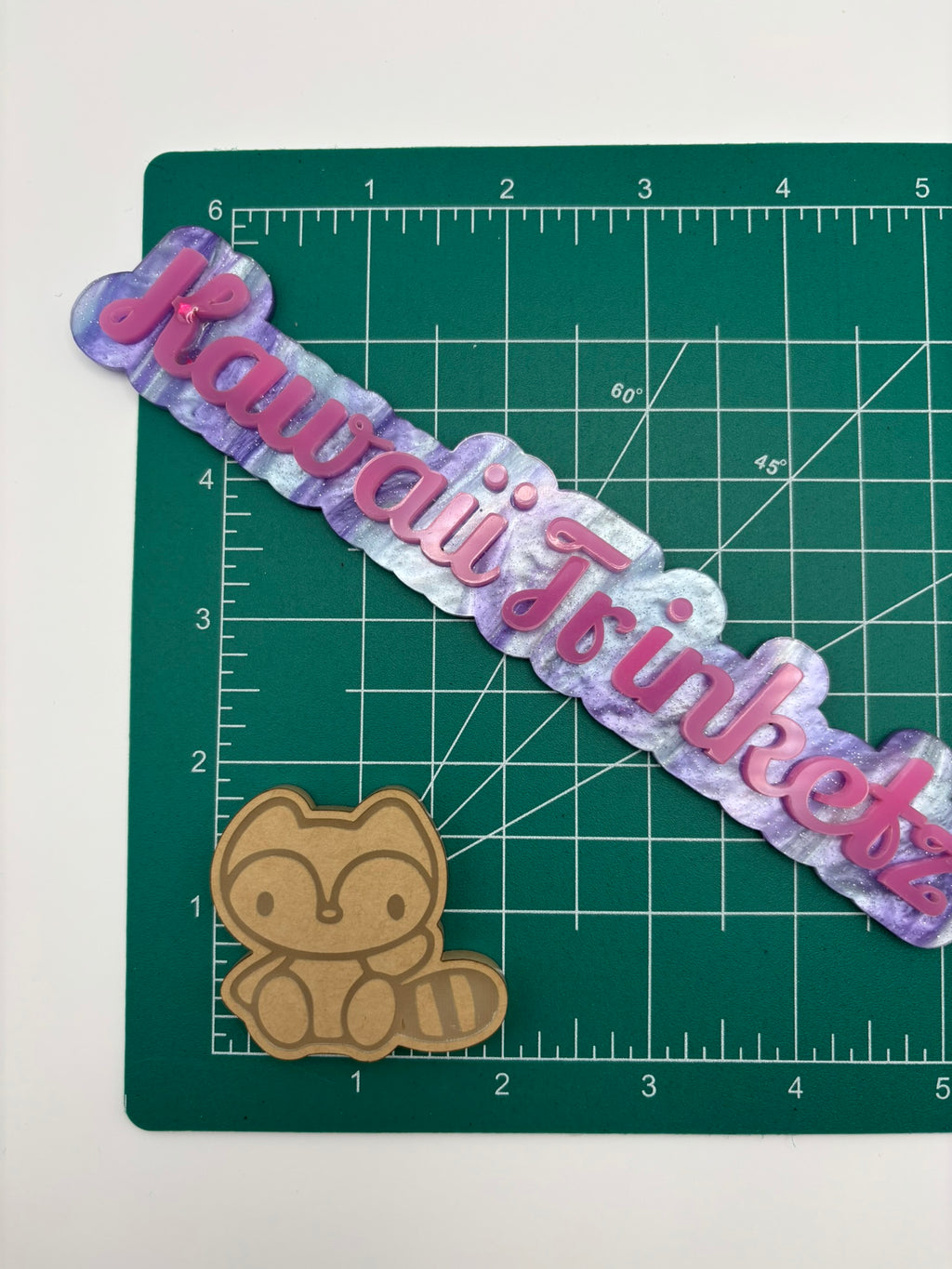 Kawaii raccoon flat grip keychain mold