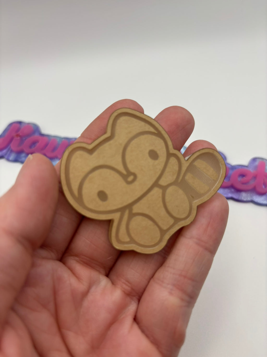 Kawaii raccoon flat grip keychain mold