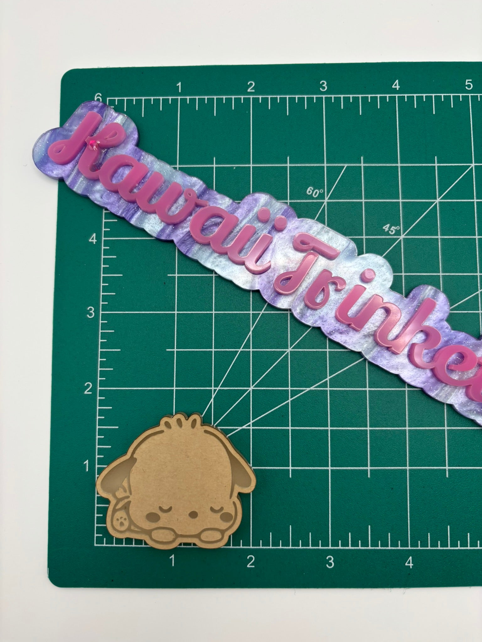 Kawaii sleeping dog flat grip keychain mold