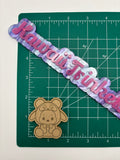 Kawaii dog in panda costume flat grip keychain mold