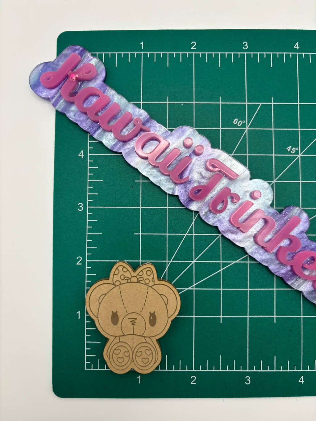 Kawaii bear doll with bow flat grip keychain mold