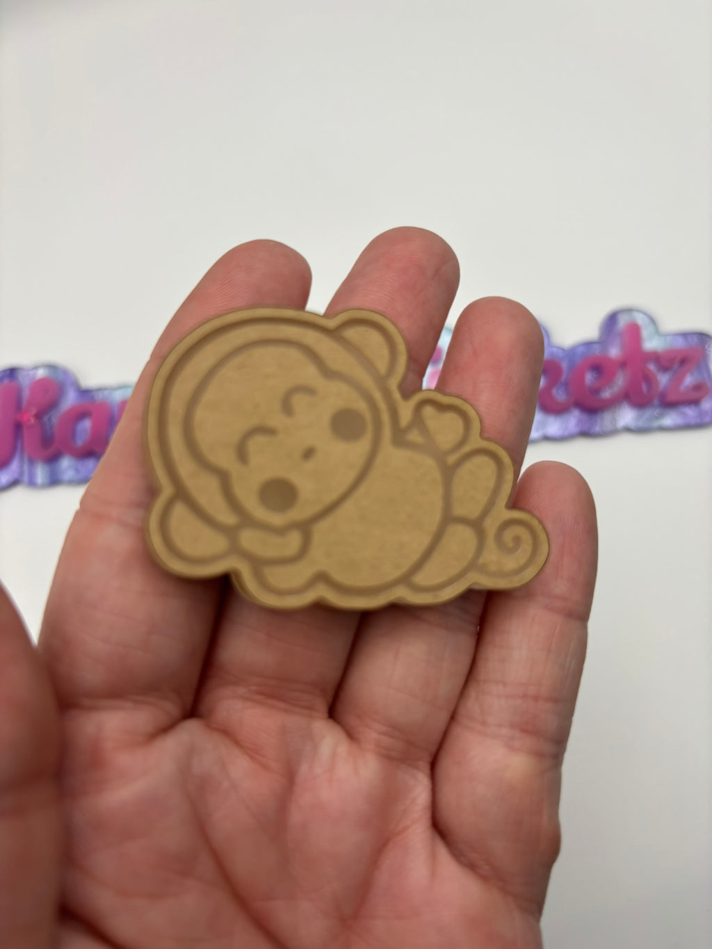 Kawaii monkey flat grip keychain mold